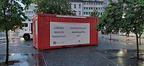 Walk-In-Corona Teststation in Düsseldorf